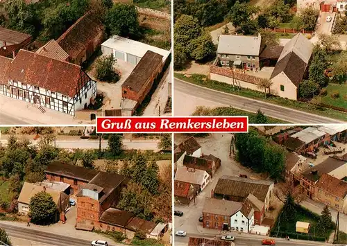 AK / Ansichtskarte 73905138 Remkersleben Altes Fachwerkhaus Ortseingang Ortskern Fliegeraufnahmen