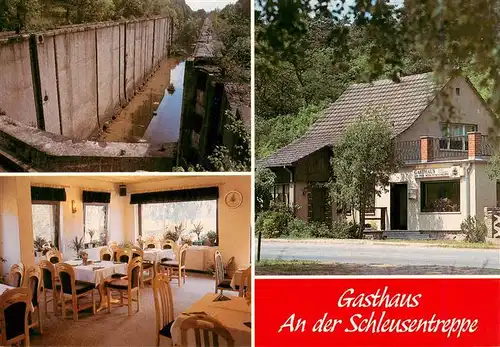 AK / Ansichtskarte  Niederfinow Schleuse Gasthaus An der Schleusentreppe Gastraum