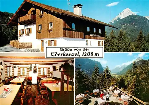 AK / Ansichtskarte  Ederkanzel_1208m_Mittenwald_Bayern Gasthof Ederkanzel Gaststube Terrasse