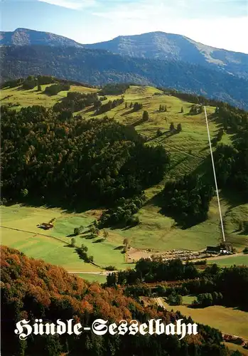 AK / Ansichtskarte 73905213 Oberstaufen Berggaststaette Huendle Alp Huendle Sesselbahn Fliegeraufnahme