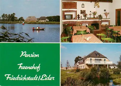 AK / Ansichtskarte 73905218 Friedrichstadt_Eider Pension Treenhof Gastraum Seepartie