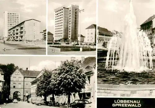 AK / Ansichtskarte  Luebbenau_Spreewald Strasse der Jugend Roter Platz Topfmarkt Springbrunnen Hauptstrasse