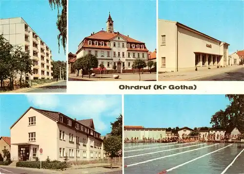 AK / Ansichtskarte 73905290 Ohrdruf Reinhardtstrasse Rathaus Kaufhalle Drushba Staedt Krankenhaus Bad