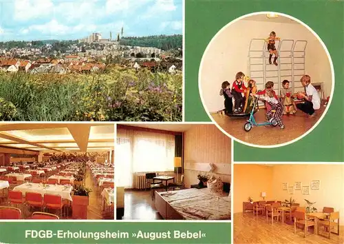 AK / Ansichtskarte  Friedrichroda FDGB Erholungsheim August Bebel Panorama Kinderspielzimmer Mehrzwecksaal Gaestezimmer Skatraum