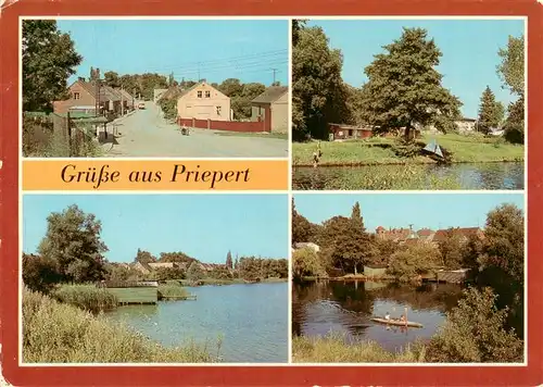 AK / Ansichtskarte 73905299 Priepert Dorfstrasse Kanal See Teilansicht