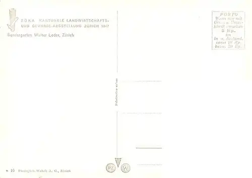 AK / Ansichtskarte  Zuerich__ZH ZueKA Kantonale Landwirtschafts und Gewerbe Ausstellung Zuerich 1947 Sondergarten