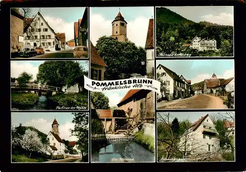 AK / Ansichtskarte  Pommelsbrunn Muehlenpartie Kirche Kurhaus Apelsberg Hauptstrasse Muehlrad Schwesternheim