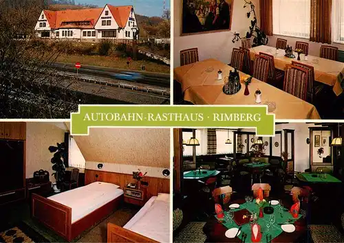 AK / Ansichtskarte  Rimberg_Bad_Hersfeld Autobahn Rasthaus Rimberg Gastraeume Zimmer