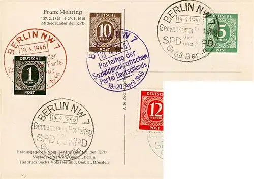 AK / Ansichtskarte  Persoenlichkeiten Franz Mehring Zentralkomitee der KPD