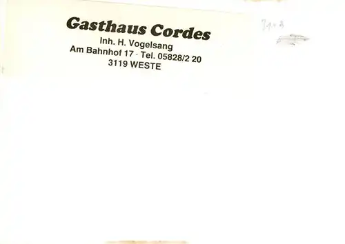 AK / Ansichtskarte  Weste_Uelzen Gasthaus Cordes