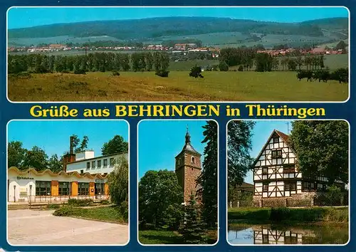 AK / Ansichtskarte  Behringen_Hoerselberg-Hainich_Thueringen Panorama Kulturhaus Turm Fachwerkhaus