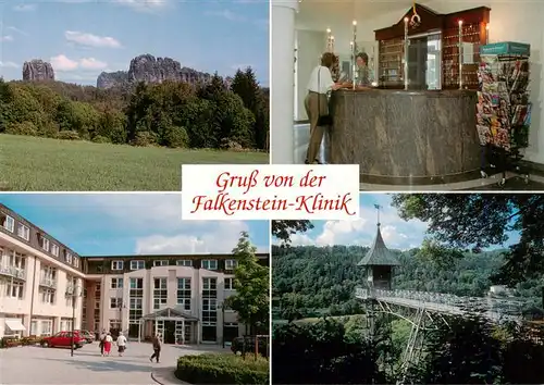 AK / Ansichtskarte  Ostrau_Bad_Schandau Falkenstein Klinik Elbsandsteingebirge Rezeption Bruecke