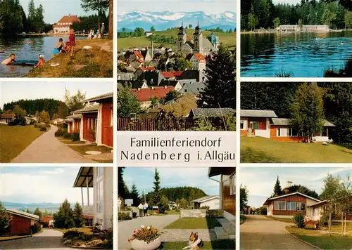 AK / Ansichtskarte  Lindenberg_Allgaeu Familienferiendorf Nadenberg Teilansichten Panorama Seepartie