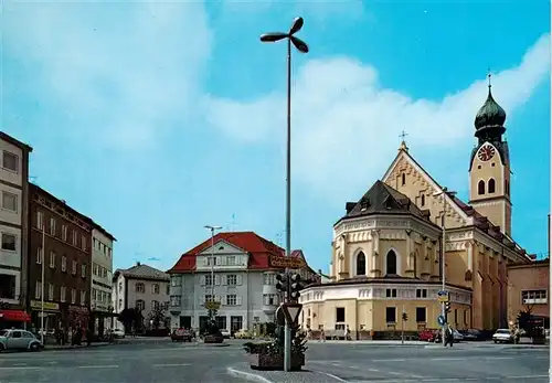 AK / Ansichtskarte  Rosenheim__Bayern Ludwigplatz und St Nikolauskirche