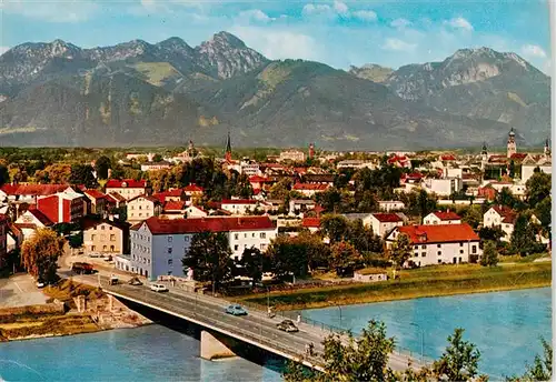 AK / Ansichtskarte  Rosenheim__Bayern Panorama Innpartie