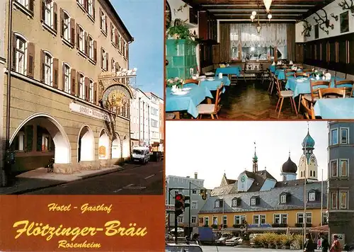 AK / Ansichtskarte  Rosenheim__Bayern Hotel Gasthof Floetzinger Braeu Gastraum