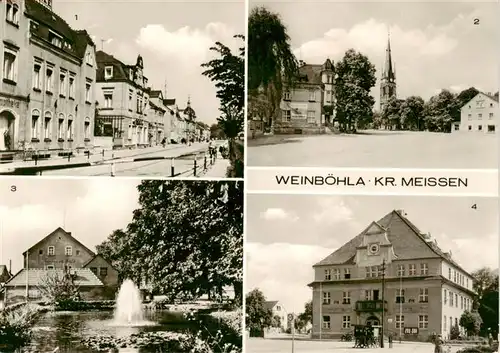 AK / Ansichtskarte  Weinboehla Bahnhofstrasse Kirchplatz Anlagen am Kirchplatz Karl Liebknecht Platz