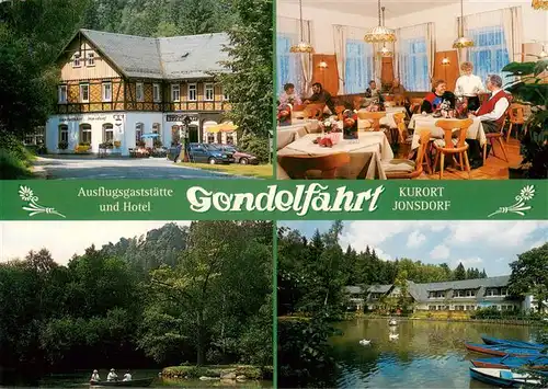 AK / Ansichtskarte 73905629 Jonsdorf_Saechsische_Schweiz Hotel Gondelfahrt Gastraum Gondelteich