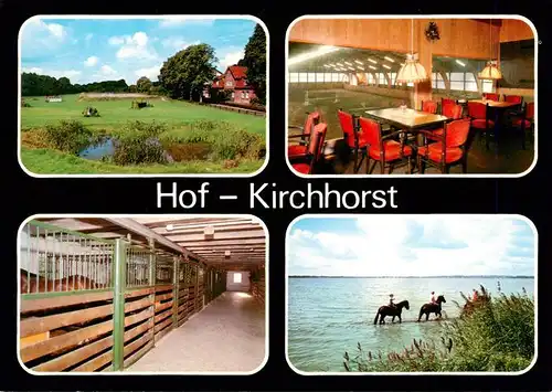 AK / Ansichtskarte 73905630 Gross_Wittensee Hof Kirchhorst Pferdeboxen Restaurant mit Reithalle Reiten im See