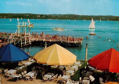 AK / Ansichtskarte  Starnberg_Starnbergersee Blick vom Seerestaurant auf Undosa Bad