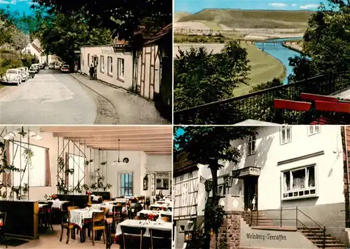 AK / Ansichtskarte  Fuerstenberg__Weser Weserberg Terrassen und Hotel Fuerstenberg Gastraeume