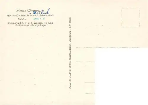 AK / Ansichtskarte  Simonswaeldertal_Simonswald Haus Rombach