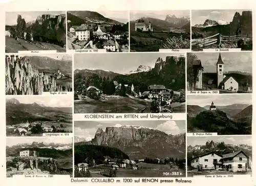 AK / Ansichtskarte  Klobenstein_Ritten_Collalbo_Renon_Suedtirol_IT Umgebung Teilansichten Kirche