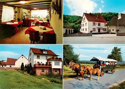 AK / Ansichtskarte  Mespelbrunn Fremdenheim Waldmann Gaststube Pferdebus