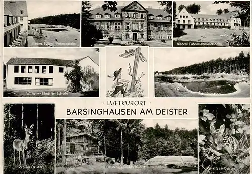 AK / Ansichtskarte 73905788 Barsinghausen Wilhelm Stedtler Schule Schwimmbad Reh und Rehkitz im Deister Freilicht Buehne 