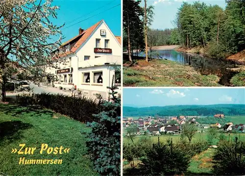 AK / Ansichtskarte 73905796 Hummersen Hotel Restaurant Zur Post Panorama Teich