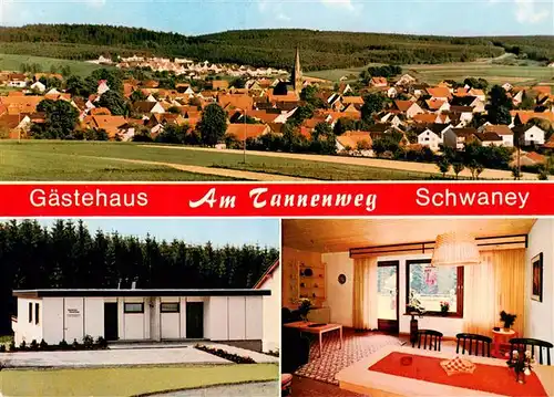 AK / Ansichtskarte  Schwaney Panorama Gaestehaus Am Tannenweg Gaststube