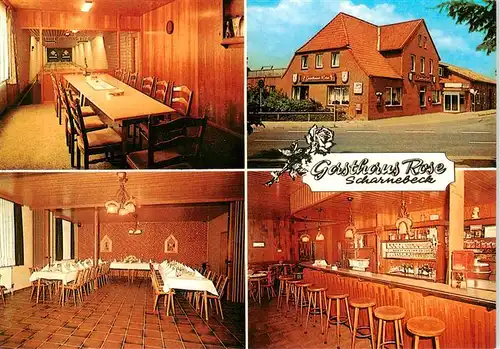 AK / Ansichtskarte  Scharnebeck_Lueneburg Gasthaus Rose Gastraeume Kegelbahn Bar