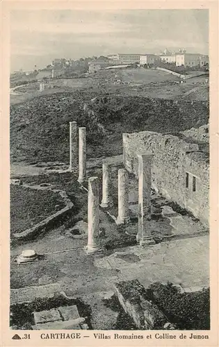 AK / Ansichtskarte  Carthage__Karthago_Carthago_Tunesie Villas Romaines et Colline de Junon