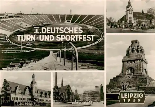 AK / Ansichtskarte  Leipzig III. Deutsches Turn- und Sportfest Zoo Kongresshalle Karl-Marx-Platz Altes Kurhaus Voelkerschlachtdenkmal