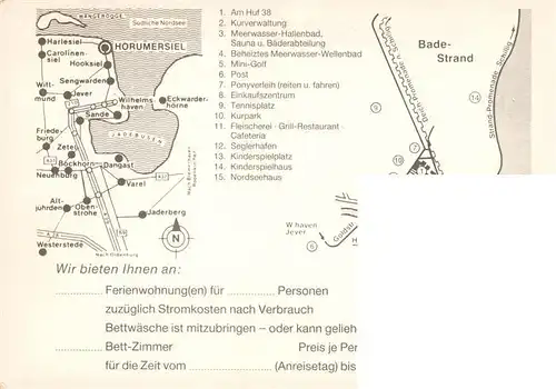 AK / Ansichtskarte 73905958 Horumersiel_Wangerland Ferienhaus Bendiks Fitnessraum Saune Fremdenzimmer Badestrand