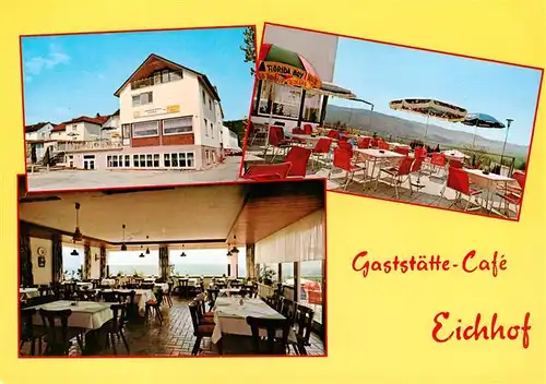 AK / Ansichtskarte 73905969 Bad_Hersfeld Gaststaette Café Eichhof Gastraum Terrasse