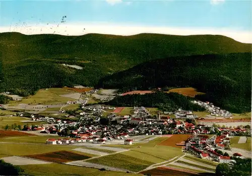 AK / Ansichtskarte 73906089 Lam_Oberpfalz Wald mit Schwarzeck Fliegeraufnahme