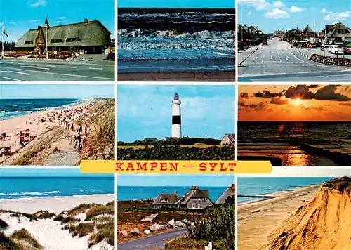 AK / Ansichtskarte  Kampen__Sylt Strassenpartien Sturm Strand Leuchtturm Duenen Steilkueste