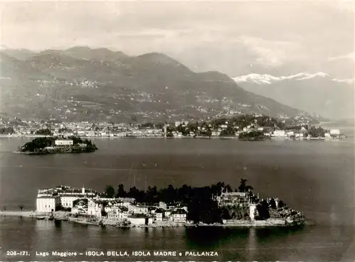 AK / Ansichtskarte  Isola-Bella_Lago_Maggiore_IT Fliegeraufnahme mit Isola Madre und Pallanza