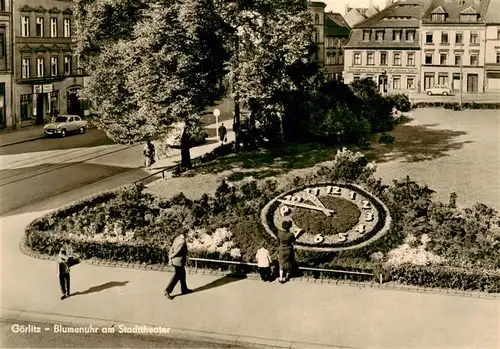 AK / Ansichtskarte 73906164 Goerlitz__Sachsen Blumenuhr am Stadttheater