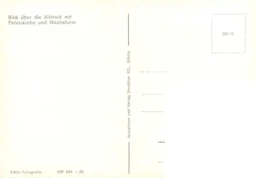 AK / Ansichtskarte  Goerlitz__Sachsen Altstadtblick mit Peterskirche und Nicolaiturm