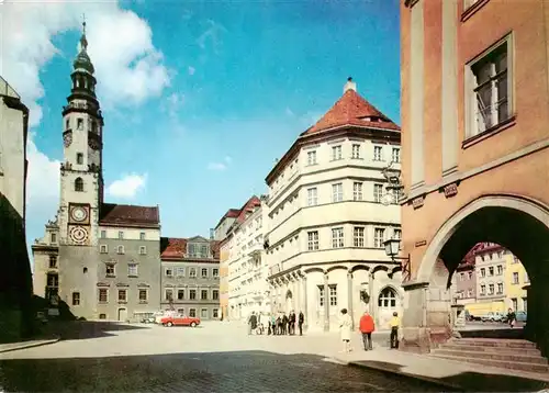 AK / Ansichtskarte 73906167 Goerlitz__Sachsen Untermarkt mit Rathaus Zeile und Lauben