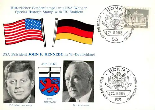 AK / Ansichtskarte 73906190 Politik_Politics_Politique John F. Kennedy  Dr. Adenauer