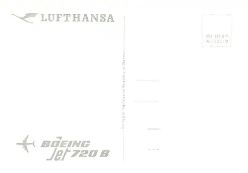 AK / Ansichtskarte 73906223 Flugzeuge_Zivil Lufthansa Boeing Jet 720 B