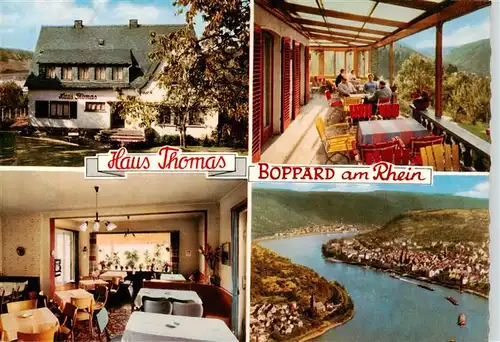 AK / Ansichtskarte  Boppard_Rhein Haus Thomas Gastraum Terrasse Rheinpartie