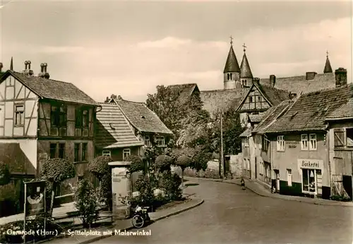 AK / Ansichtskarte  Gernrode_Harz Spittelplatz mit Malerwinkel