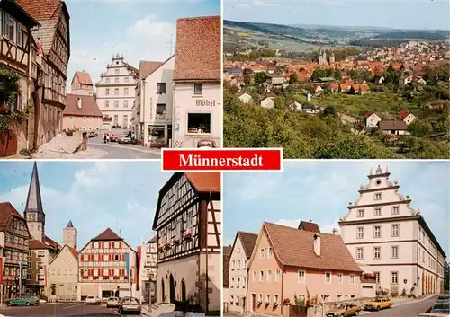 AK / Ansichtskarte 73906273 Muennerstadt Blick vom Anger Teilansicht Rathausplatz Fuerstbischoefliche Zehntscheune