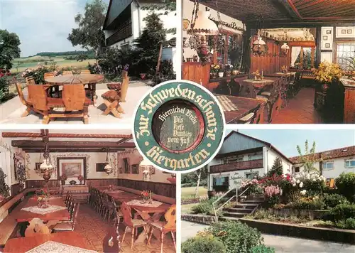 AK / Ansichtskarte  Eichelsdorf_Unterfranken Gasthof Pension Zur Schwedenschanze Gastraeume Terrasse