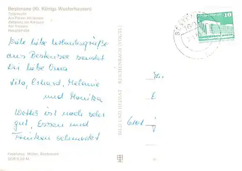 AK / Ansichtskarte  Bestensee Teilansicht Am Paetzer Hintersee Zeltplatz am Kiessee Hauptstrasse