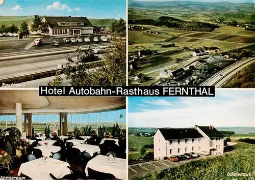 AK / Ansichtskarte  Fernthal_Neustadt_Wied Rasthaus Fliegeraufnahme Speiseraum Gaestehaus